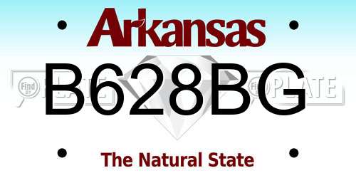 B628BG Arkansas License Plate