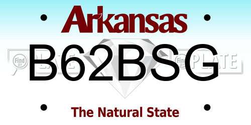 B62BSG Arkansas License Plate