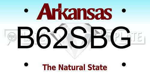 B62SBG Arkansas License Plate