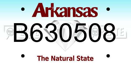 B630508 Arkansas License Plate