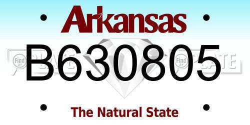 B630805 Arkansas License Plate