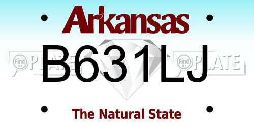 B631LJ Arkansas License Plate