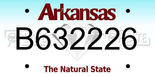 B632226 Arkansas License Plate
