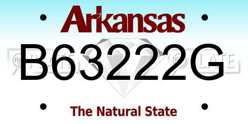 B63222G Arkansas License Plate