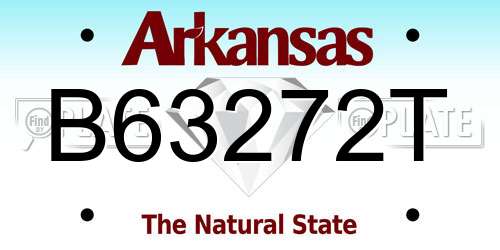 B63272T Arkansas License Plate
