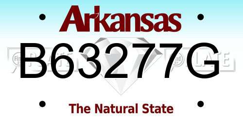 B63277G Arkansas License Plate