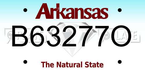 B63277O Arkansas License Plate