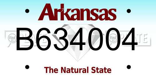 B634004 Arkansas License Plate