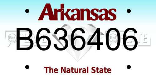 B636406 Arkansas License Plate