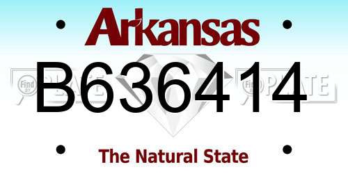 B636414 Arkansas License Plate