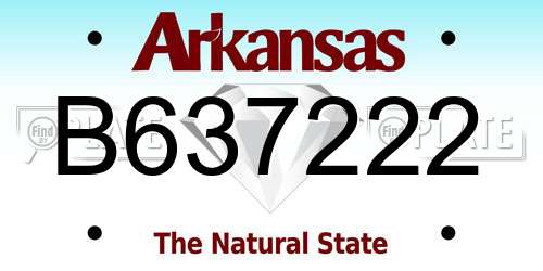 B637222 Arkansas License Plate