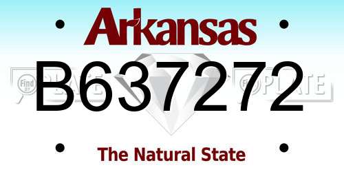 B637272 Arkansas License Plate