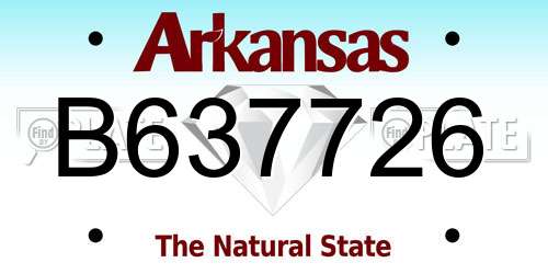 B637726 Arkansas License Plate