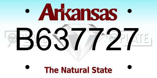 B637727 Arkansas License Plate