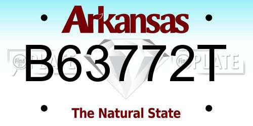B63772T Arkansas License Plate
