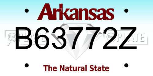 B63772Z Arkansas License Plate