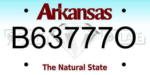 B63777O Arkansas License Plate