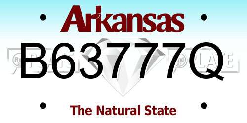 B63777Q Arkansas License Plate