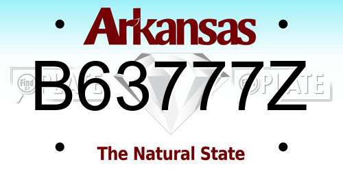 B63777Z Arkansas License Plate