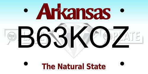 B63KOZ Arkansas License Plate