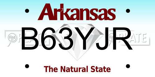 B63YJR Arkansas License Plate