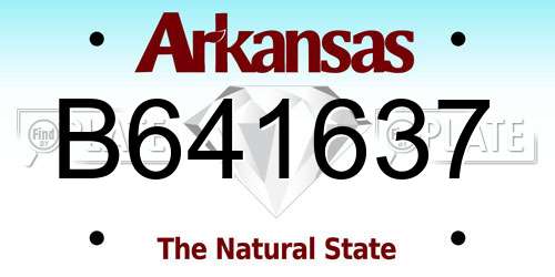 B641637 Arkansas License Plate