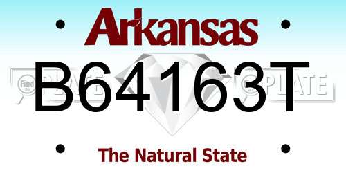 B64163T Arkansas License Plate