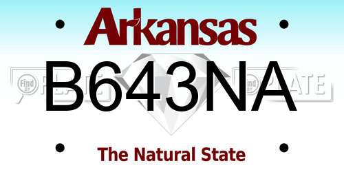 B643NA Arkansas License Plate
