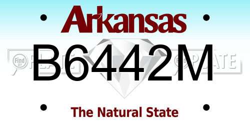 B6442M Arkansas License Plate