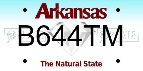 B644TM Arkansas License Plate