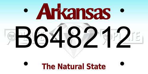 B648212 Arkansas License Plate