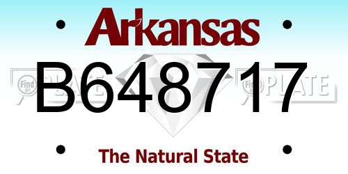 B648717 Arkansas License Plate