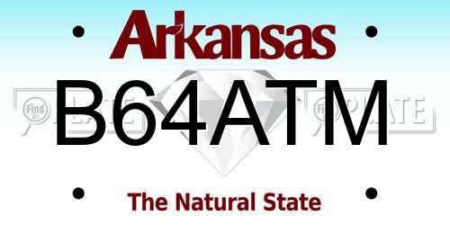 B64ATM Arkansas License Plate