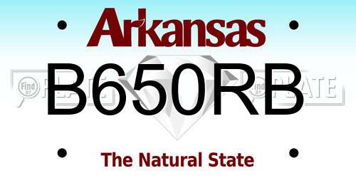 B650RB Arkansas License Plate