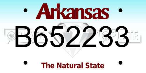 B652233 Arkansas License Plate