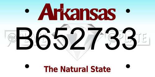 B652733 Arkansas License Plate