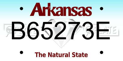 B65273E Arkansas License Plate