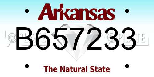 B657233 Arkansas License Plate