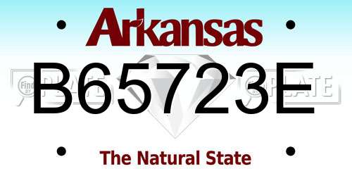 B65723E Arkansas License Plate