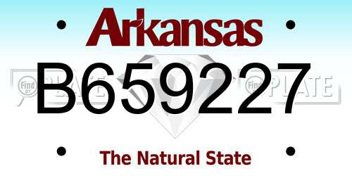 B659227 Arkansas License Plate