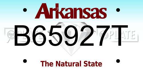 B65927T Arkansas License Plate