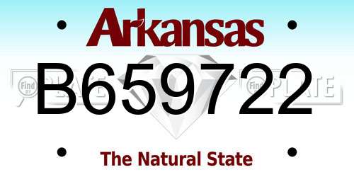 B659722 Arkansas License Plate