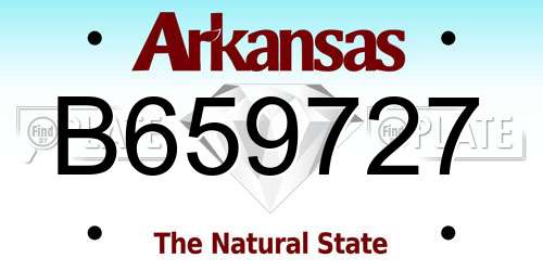 B659727 Arkansas License Plate