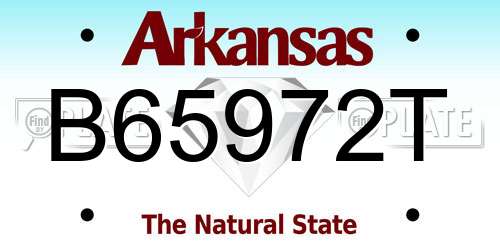 B65972T Arkansas License Plate