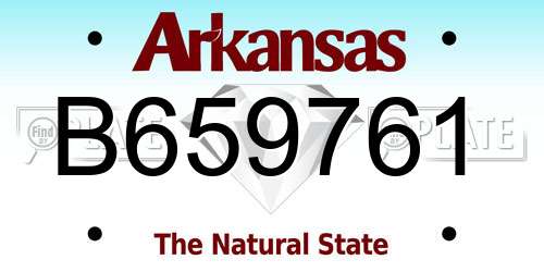 B659761 Arkansas License Plate