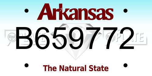 B659772 Arkansas License Plate