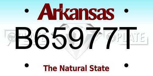 B65977T Arkansas License Plate
