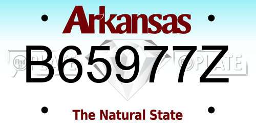 B65977Z Arkansas License Plate