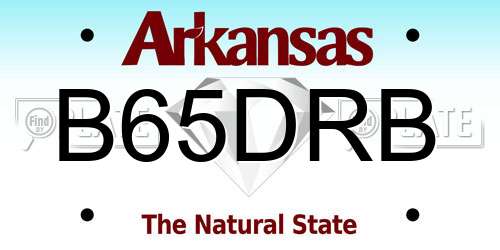 B65DRB Arkansas License Plate