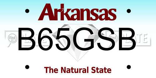 B65GSB Arkansas License Plate